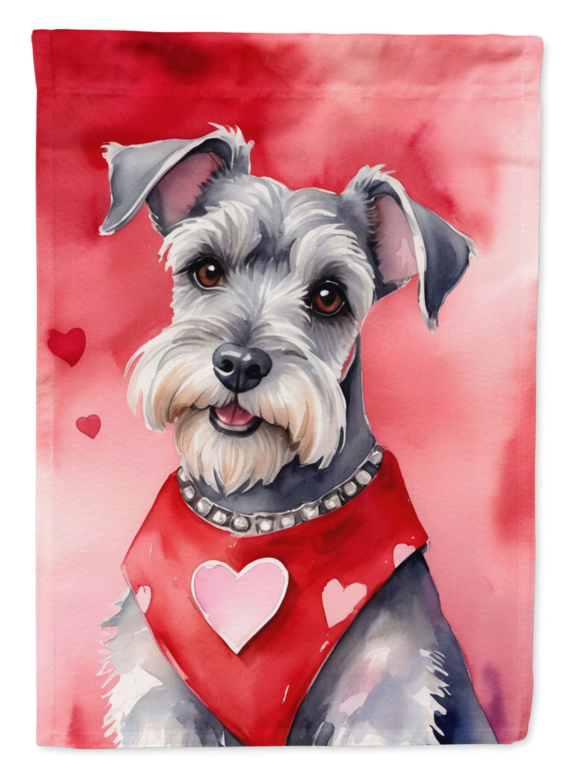 Schnauzer Valentine’s Day Garden Flag – Dog-Themed Heart Yard Decor
