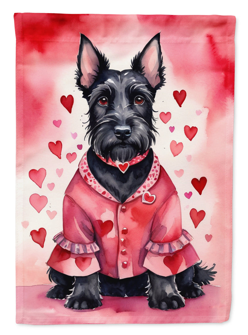 Scottish Terrier Valentine’s Day Garden Flag – Dog-Themed Heart Yard Decor