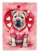 Shar Pei Valentine’s Day Garden Flag – Dog-Themed Heart Yard Decor