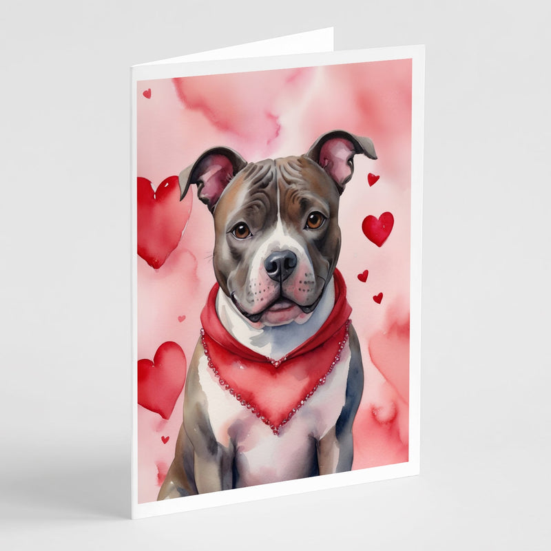 Staffordshire Bull Terrier My Valentine Greeting Cards Pack of 8