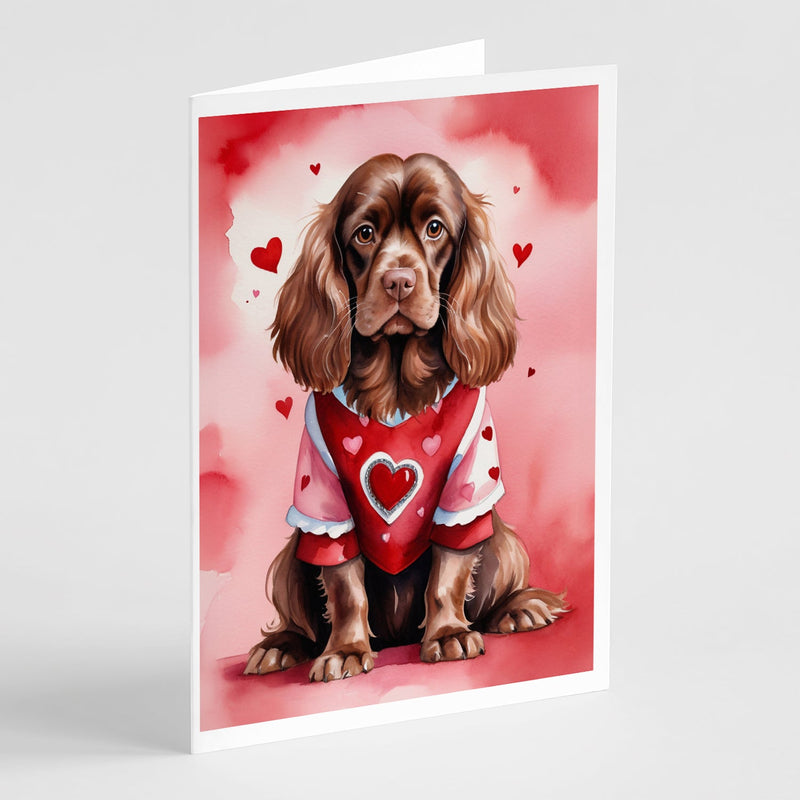 Sussex Spaniel My Valentine Greeting Cards Pack of 8