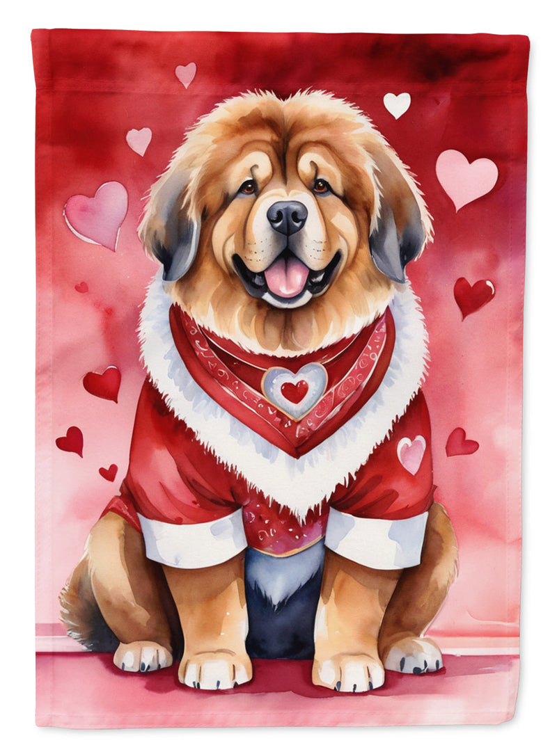 Tibetan Mastiff My Valentine House Flag