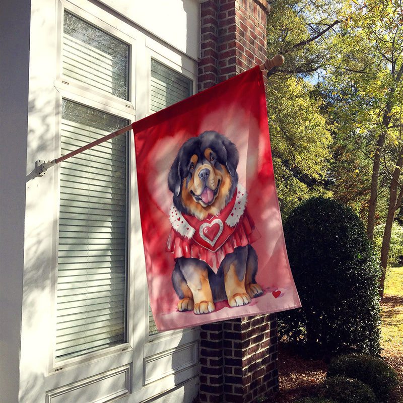 Tibetan Mastiff My Valentine House Flag