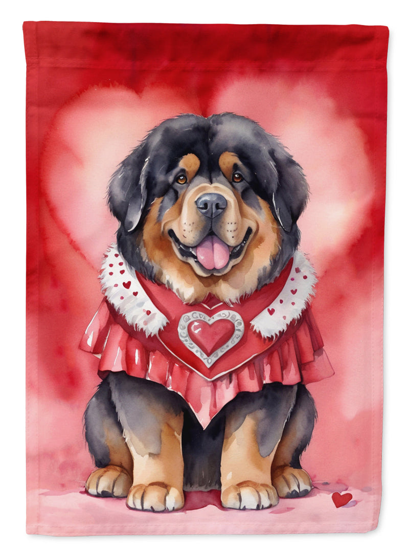 Tibetan Mastiff My Valentine House Flag