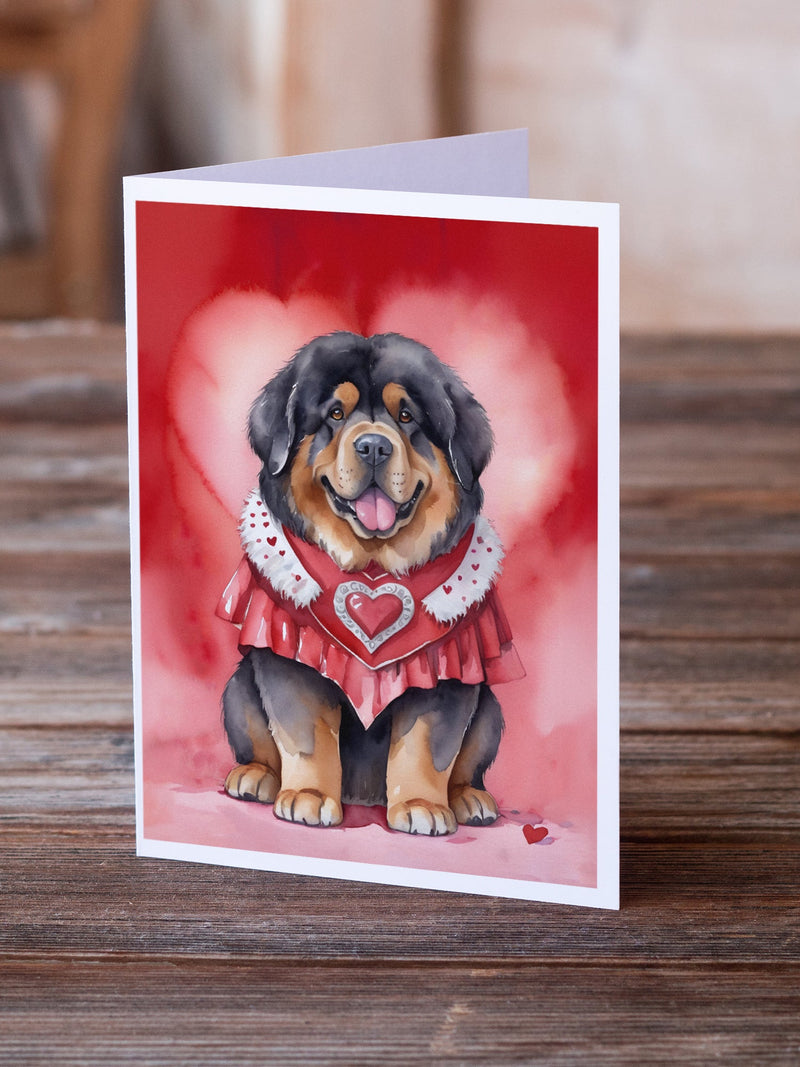 Tibetan Mastiff My Valentine Greeting Cards Pack of 8