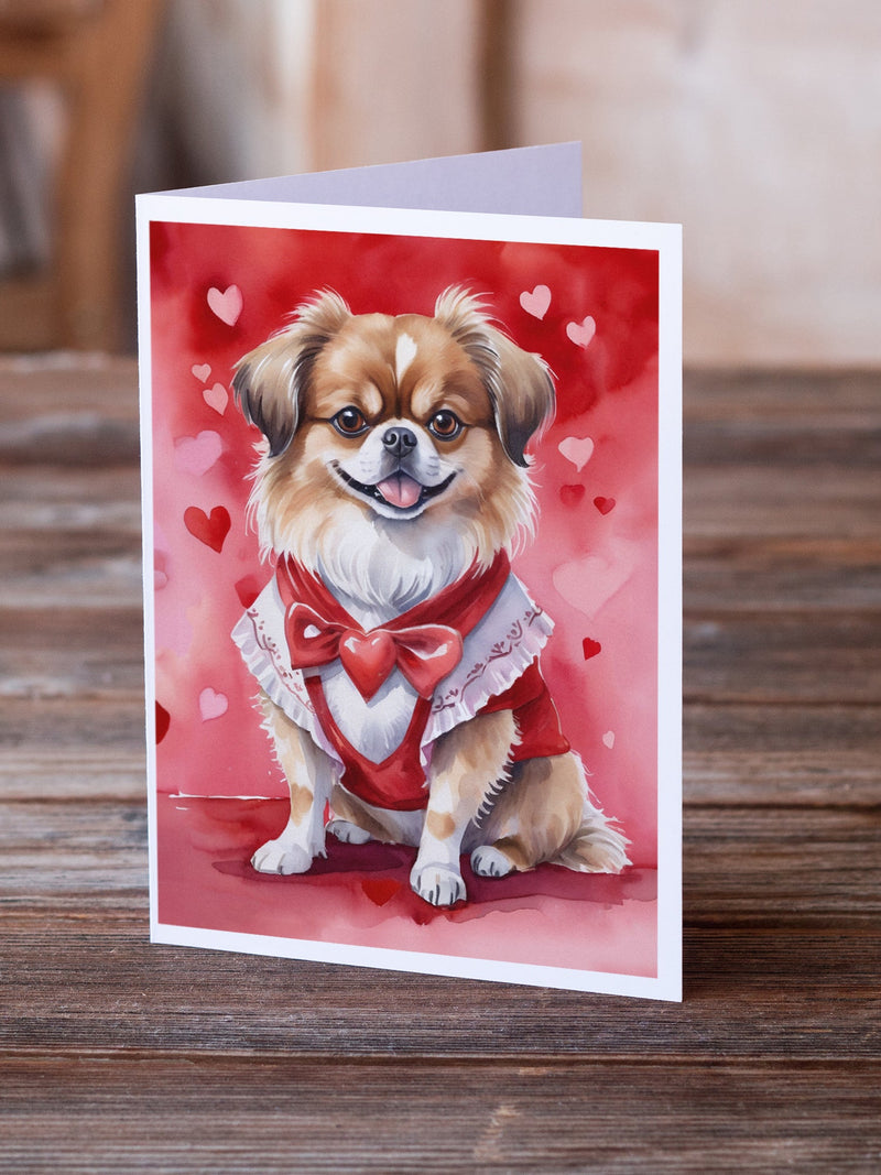 Tibetan Spaniel My Valentine Greeting Cards Pack of 8