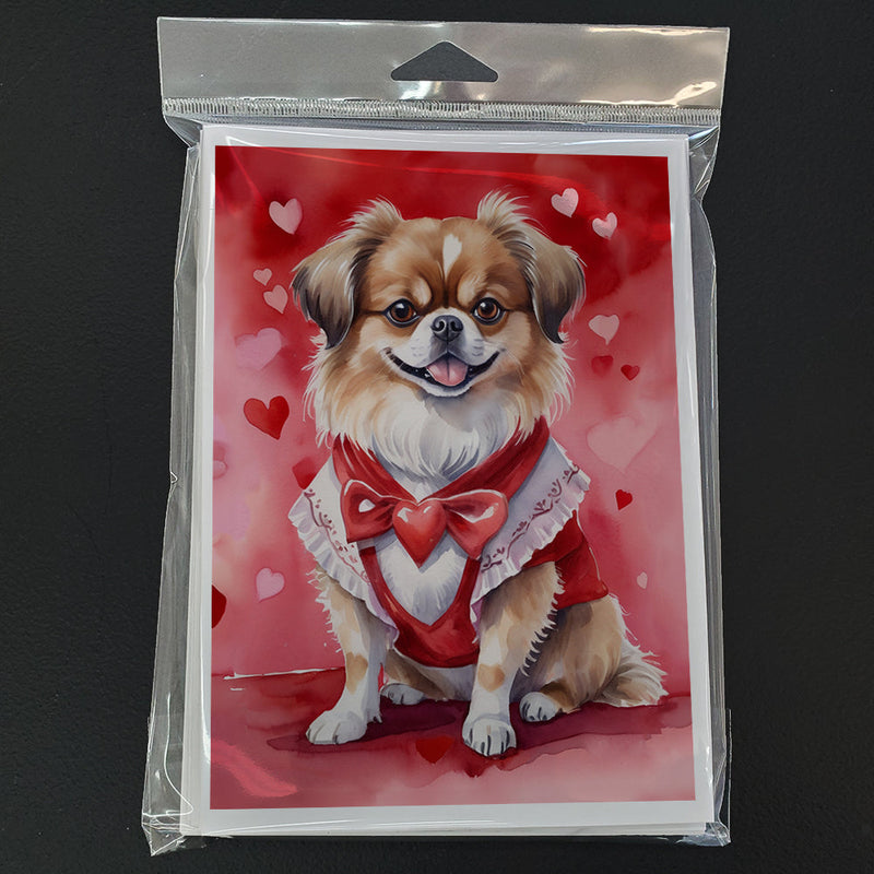 Tibetan Spaniel My Valentine Greeting Cards Pack of 8