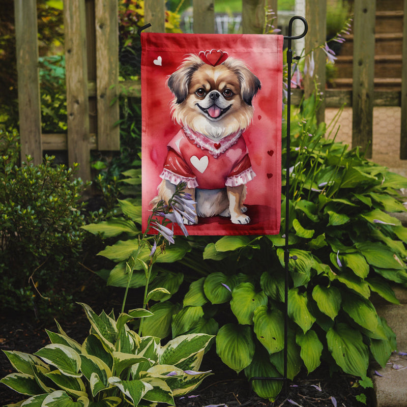 Tibetan Spaniel My Valentine Garden Flag