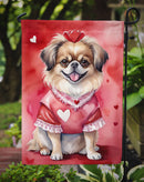 Tibetan Spaniel Valentine’s Day Garden Flag – Dog-Themed Heart Yard Decor