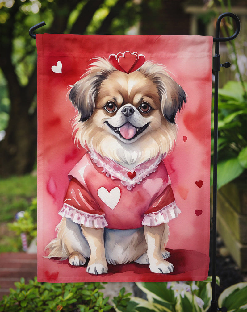 Tibetan Spaniel My Valentine Garden Flag