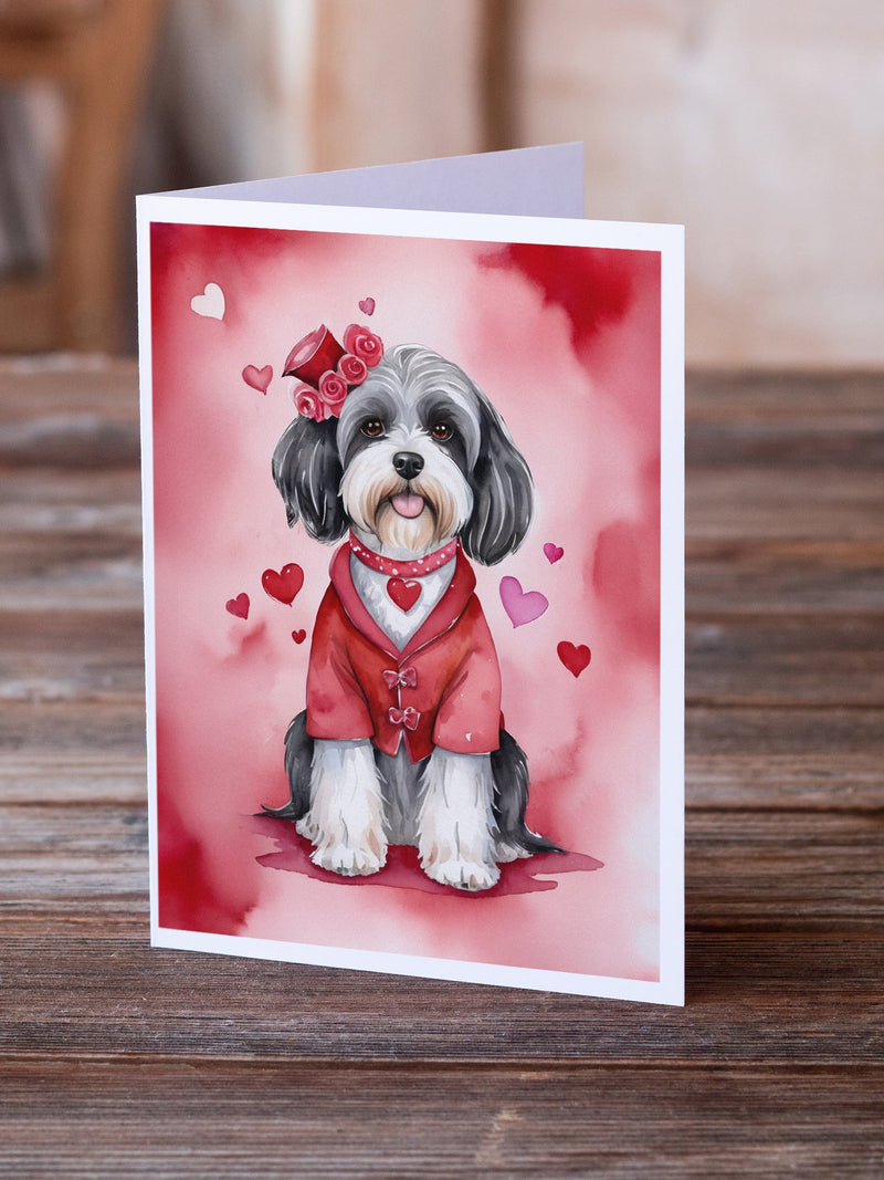 Tibetan Terrier My Valentine Greeting Cards Pack of 8