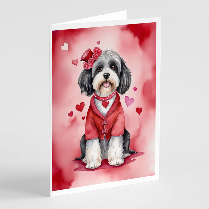 Tibetan Terrier My Valentine Greeting Cards Pack of 8