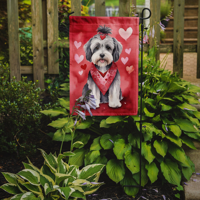 Tibetan Terrier My Valentine Garden Flag