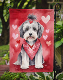 Tibetan Terrier Valentine’s Day Garden Flag – Dog-Themed Heart Yard Decor