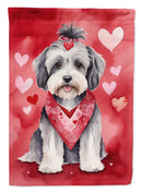 Tibetan Terrier Valentine’s Day Garden Flag – Dog-Themed Heart Yard Decor