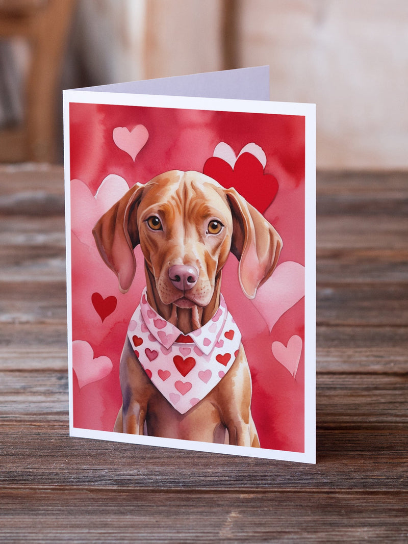 Vizsla My Valentine Greeting Cards Pack of 8