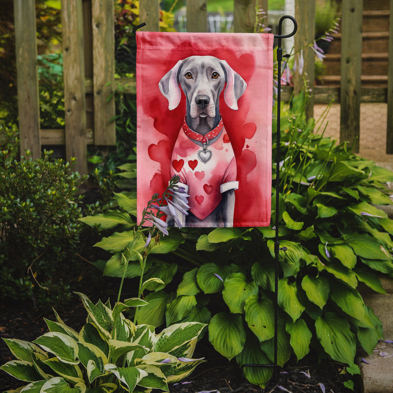 Weimaraner My Valentine Garden Flag