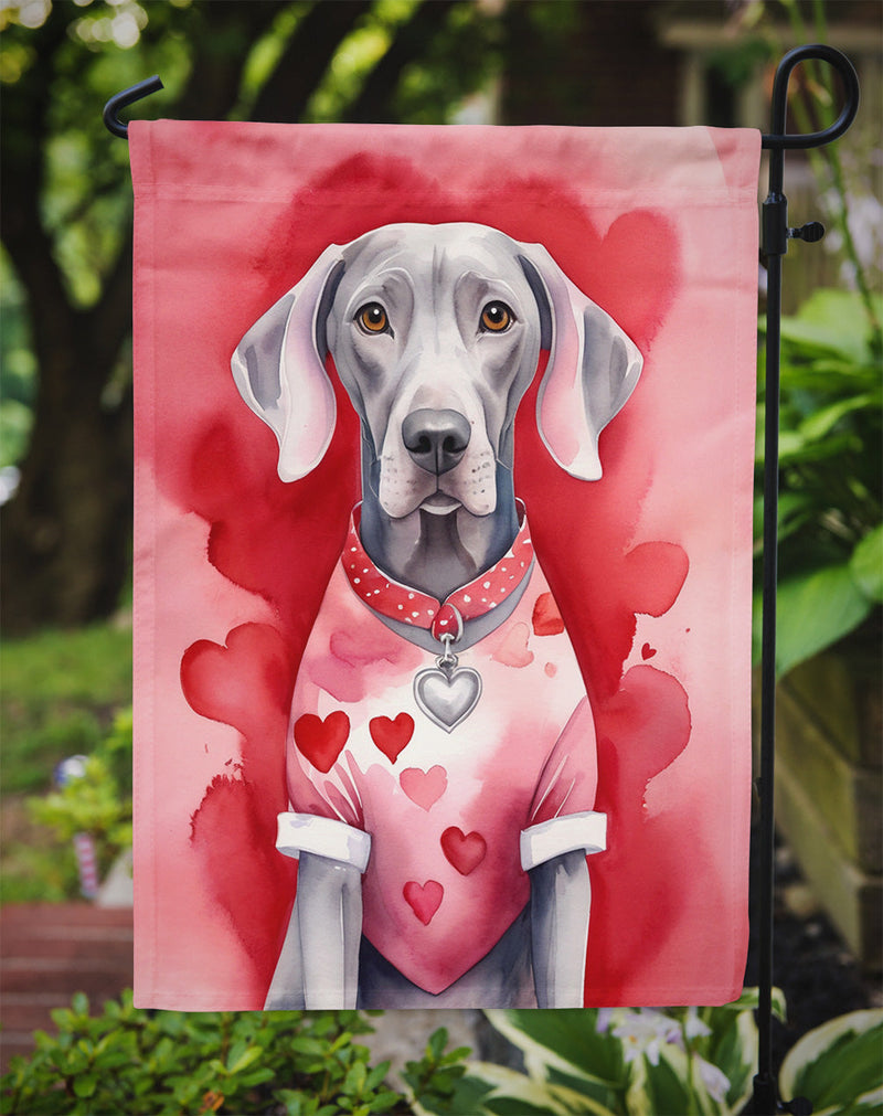 Weimaraner My Valentine Garden Flag