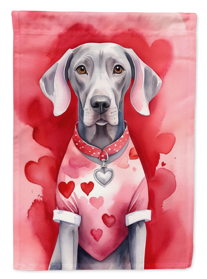 Weimaraner My Valentine Garden Flag