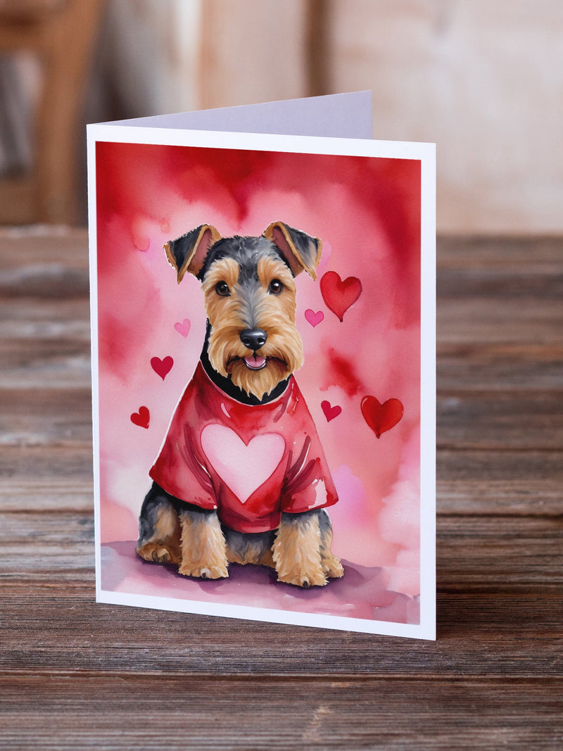 Welsh Terrier My Valentine Greeting Cards Pack of 8