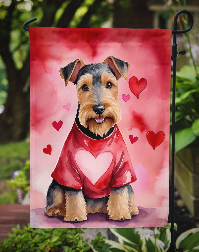 Welsh Terrier My Valentine Garden Flag