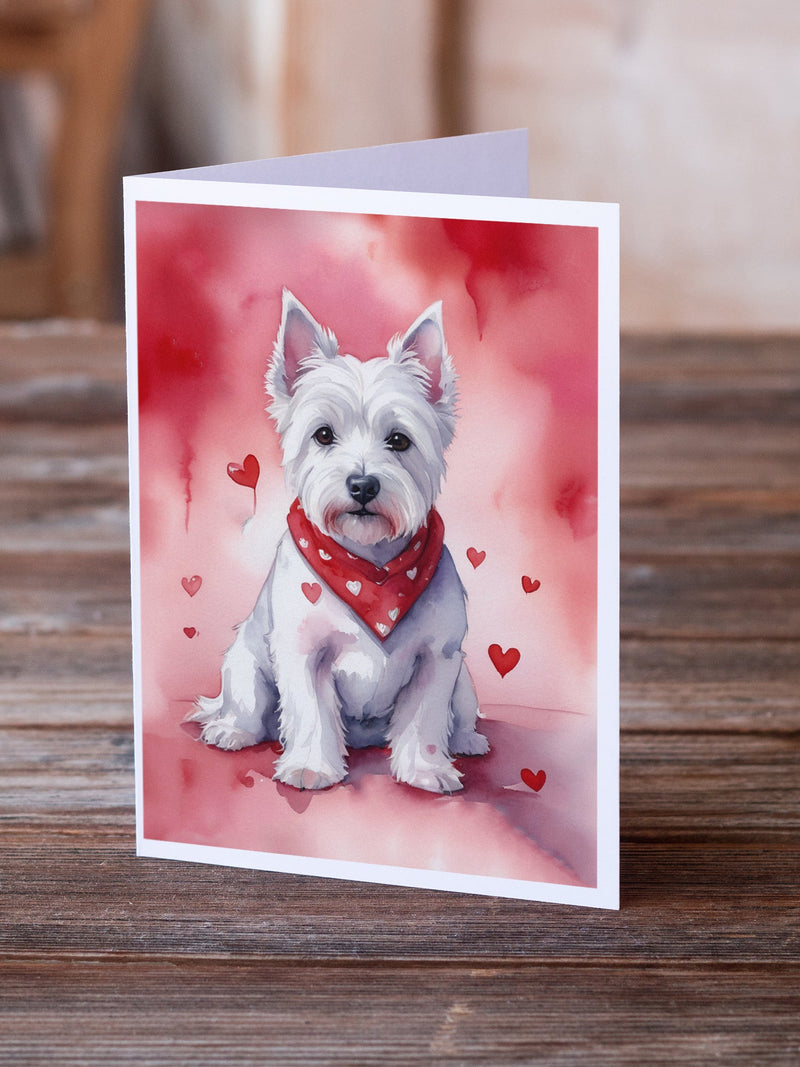 Westie My Valentine Greeting Cards Pack of 8