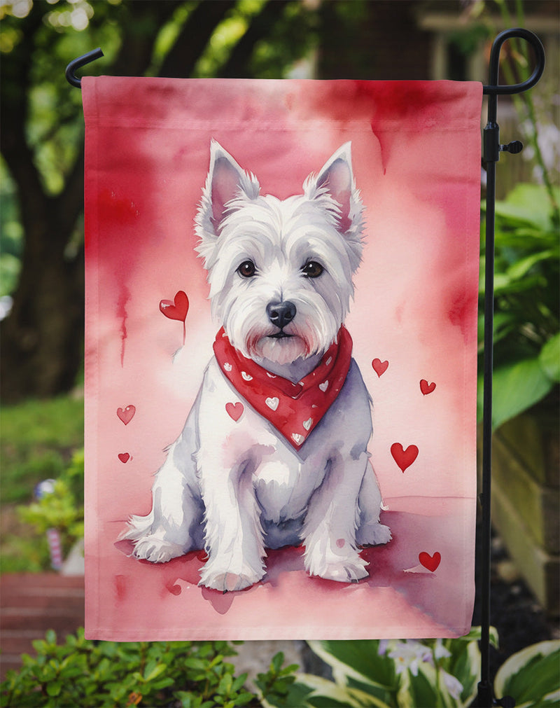 Westie My Valentine Garden Flag