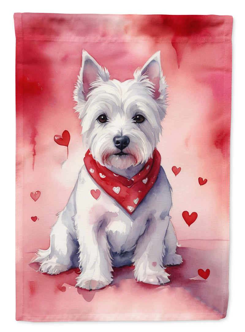 Westie My Valentine Garden Flag