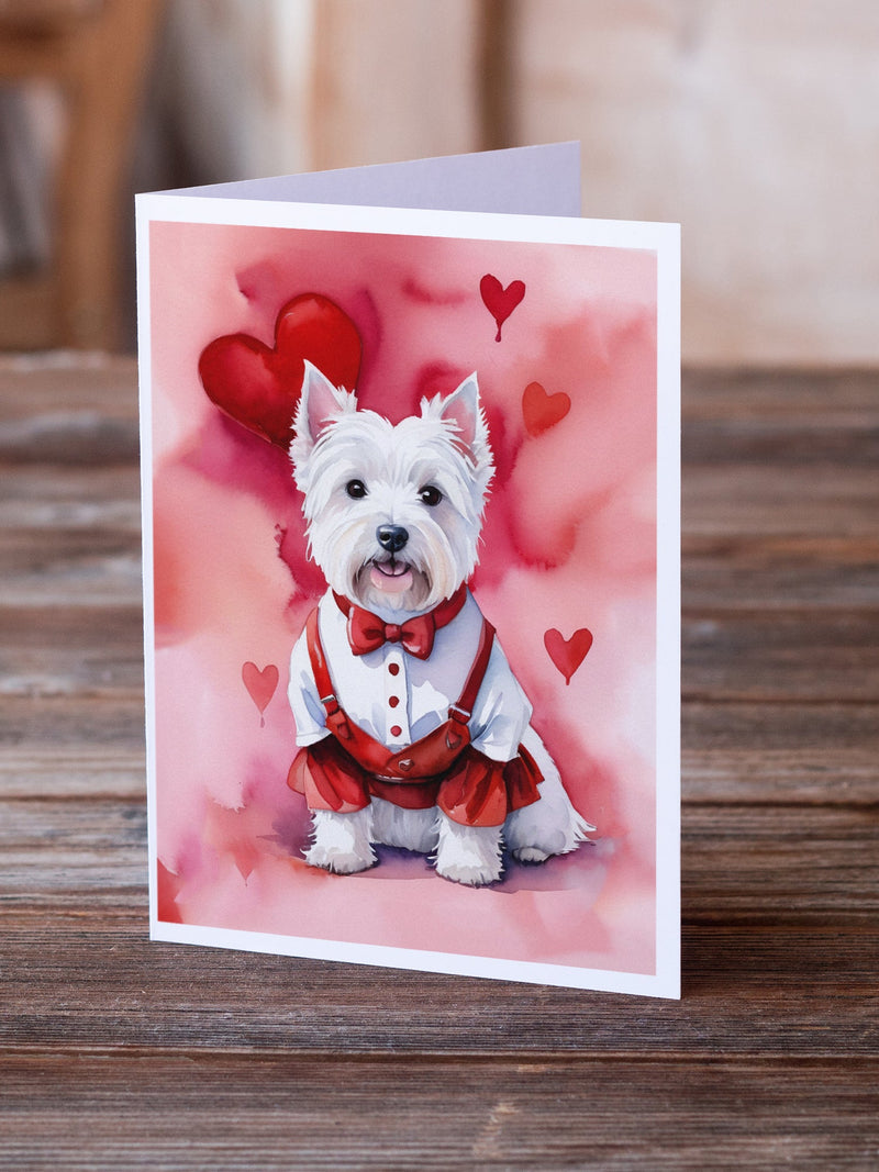 Westie My Valentine Greeting Cards Pack of 8