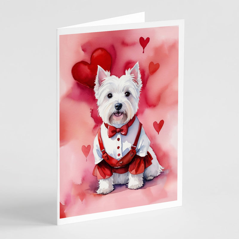 Westie My Valentine Greeting Cards Pack of 8