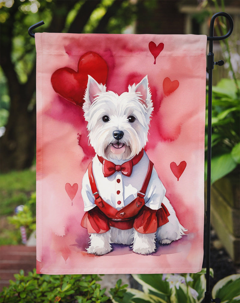 Westie My Valentine Garden Flag