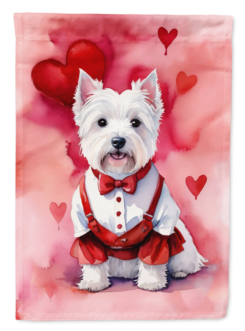 Westie My Valentine Garden Flag