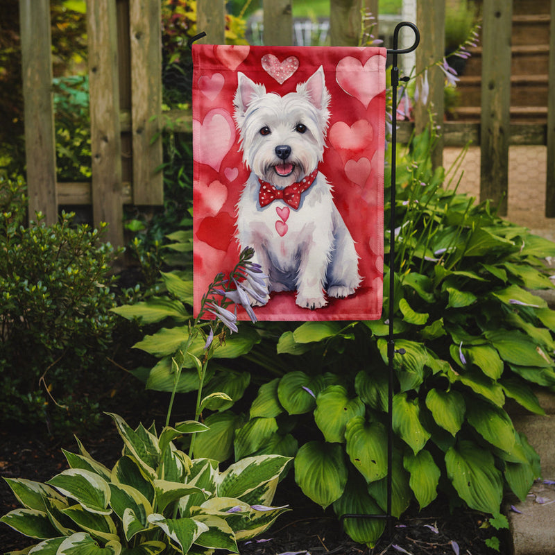 Westie Valentine’s Day Garden Flag – Dog-Themed Heart Yard Decor
