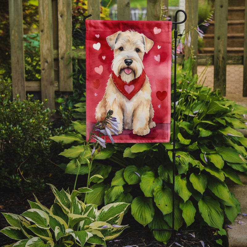 Wheaten Terrier Valentine’s Day Garden Flag – Dog-Themed Heart Yard Decor