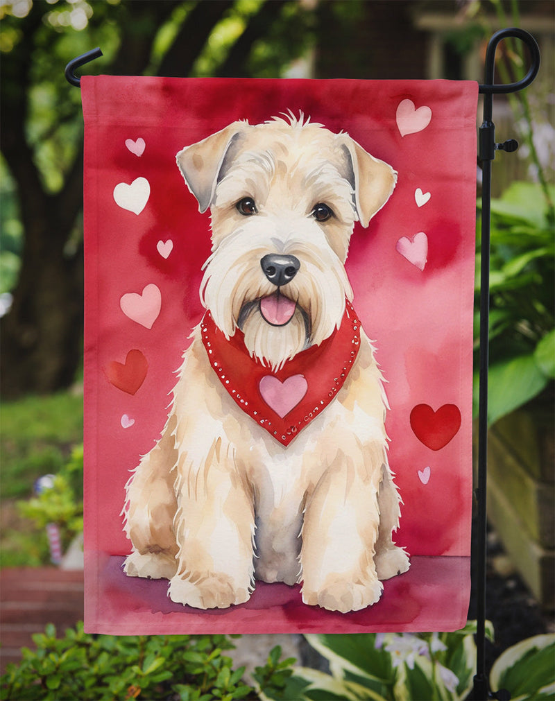 Wheaten Terrier Valentine’s Day Garden Flag – Dog-Themed Heart Yard Decor