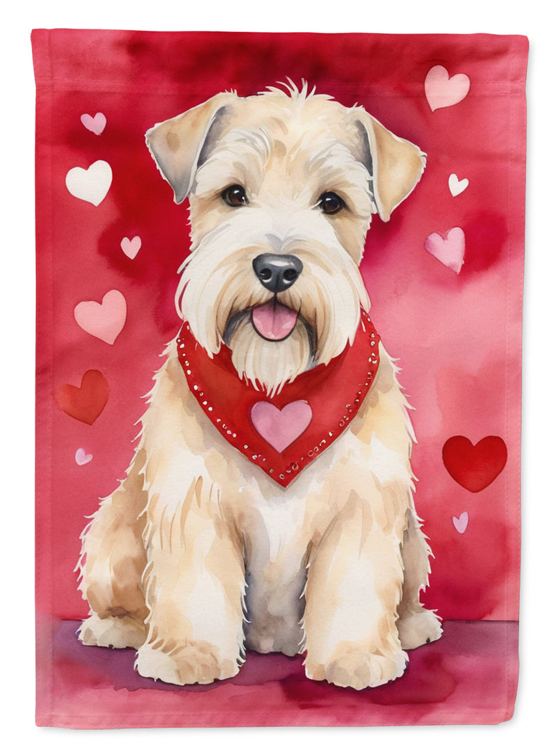 Wheaten Terrier Valentine’s Day Garden Flag – Dog-Themed Heart Yard Decor