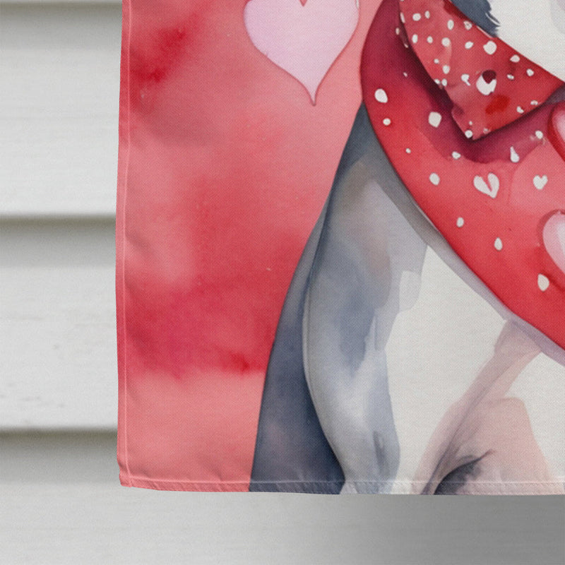 Whippet My Valentine House Flag