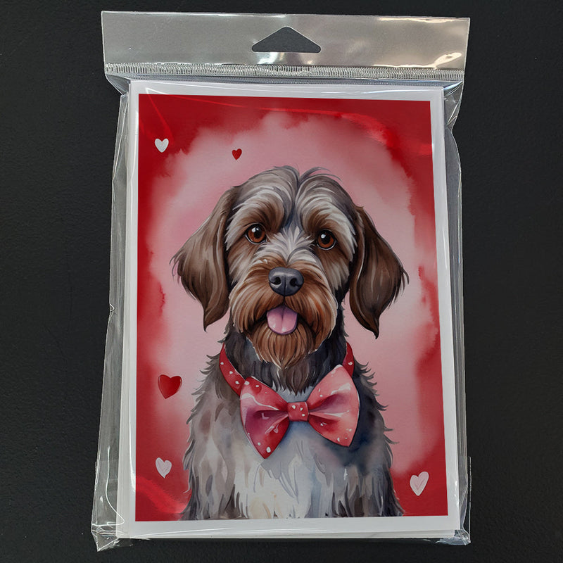 Wirehaired Pointing Griffon My Valentine Greeting Cards Pack of 8