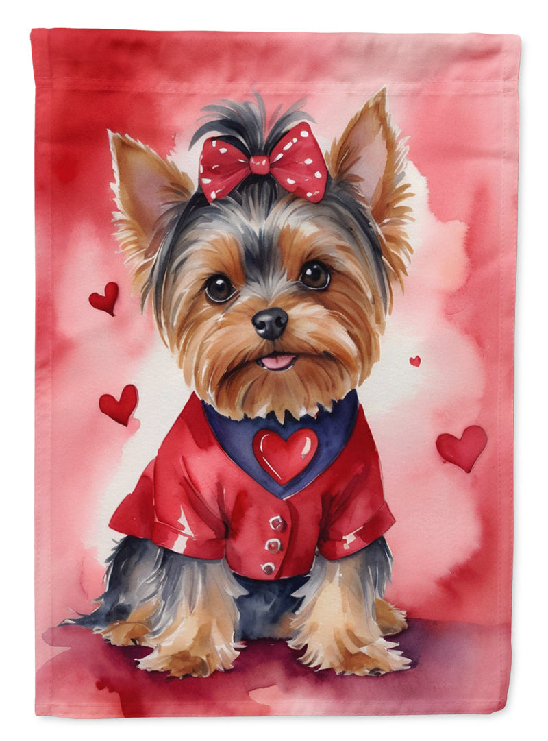 Yorkshire Terrier My Valentine House Flag