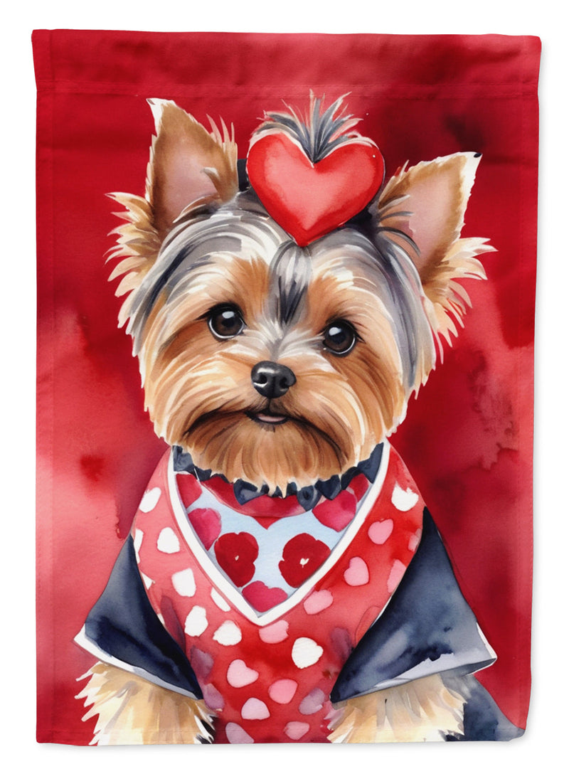 Yorkshire Terrier My Valentine House Flag