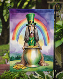 Afghan Hound St. Patrick’s Day Garden Flag – Dog with Pot of Gold & Rainbow Yard Decor