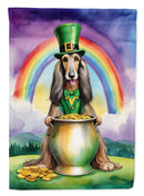 Afghan Hound St. Patrick’s Day Garden Flag – Dog with Pot of Gold & Rainbow Yard Decor