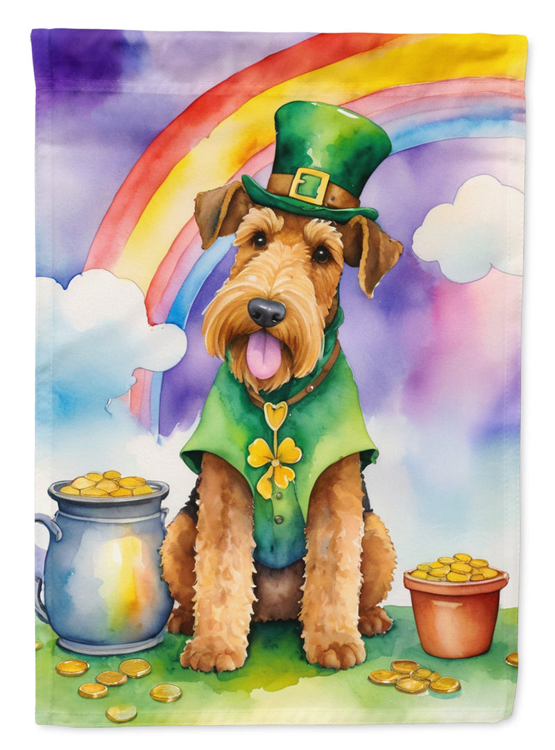 Airedale Terrier St Patrick's Day House Flag