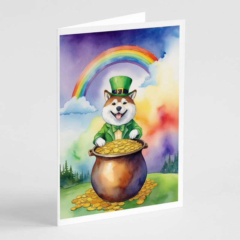 Akita St Patrick's Day Greeting Cards Pack of 8