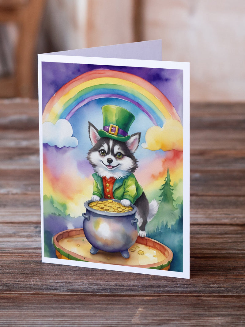 Alaskan Klee Kai St Patrick's Day Greeting Cards Pack of 8