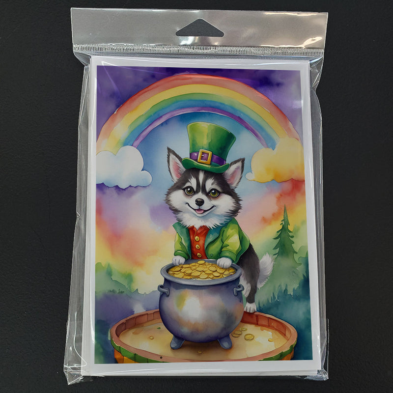 Alaskan Klee Kai St Patrick's Day Greeting Cards Pack of 8