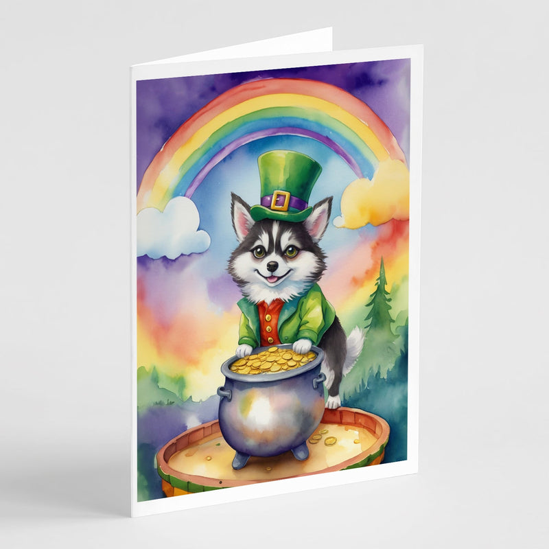 Alaskan Klee Kai St Patrick's Day Greeting Cards Pack of 8