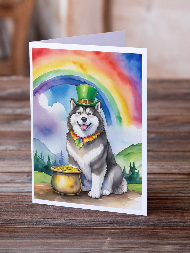 Alaskan Malamute St Patrick's Day Greeting Cards Pack of 8