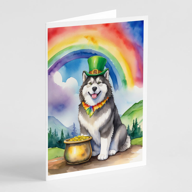 Alaskan Malamute St Patrick's Day Greeting Cards Pack of 8