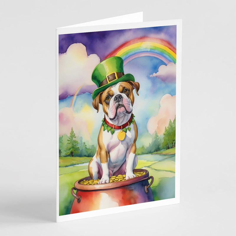 American Bulldog St Patrick's Day Greeting Cards Pack of 8